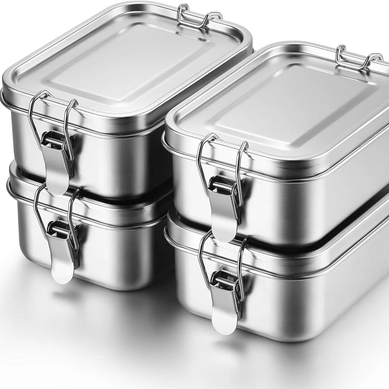 Bento Box - Langlebige Edelstahl-Bento-Box Große Kapazität Quadratische Lunchbox
