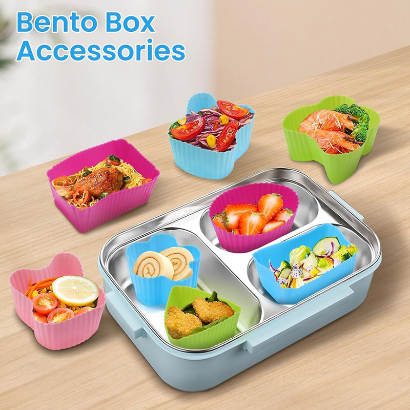 8 Stück Silikon-Lunchbox-Trenn – Bento Box Bewertung und Preis